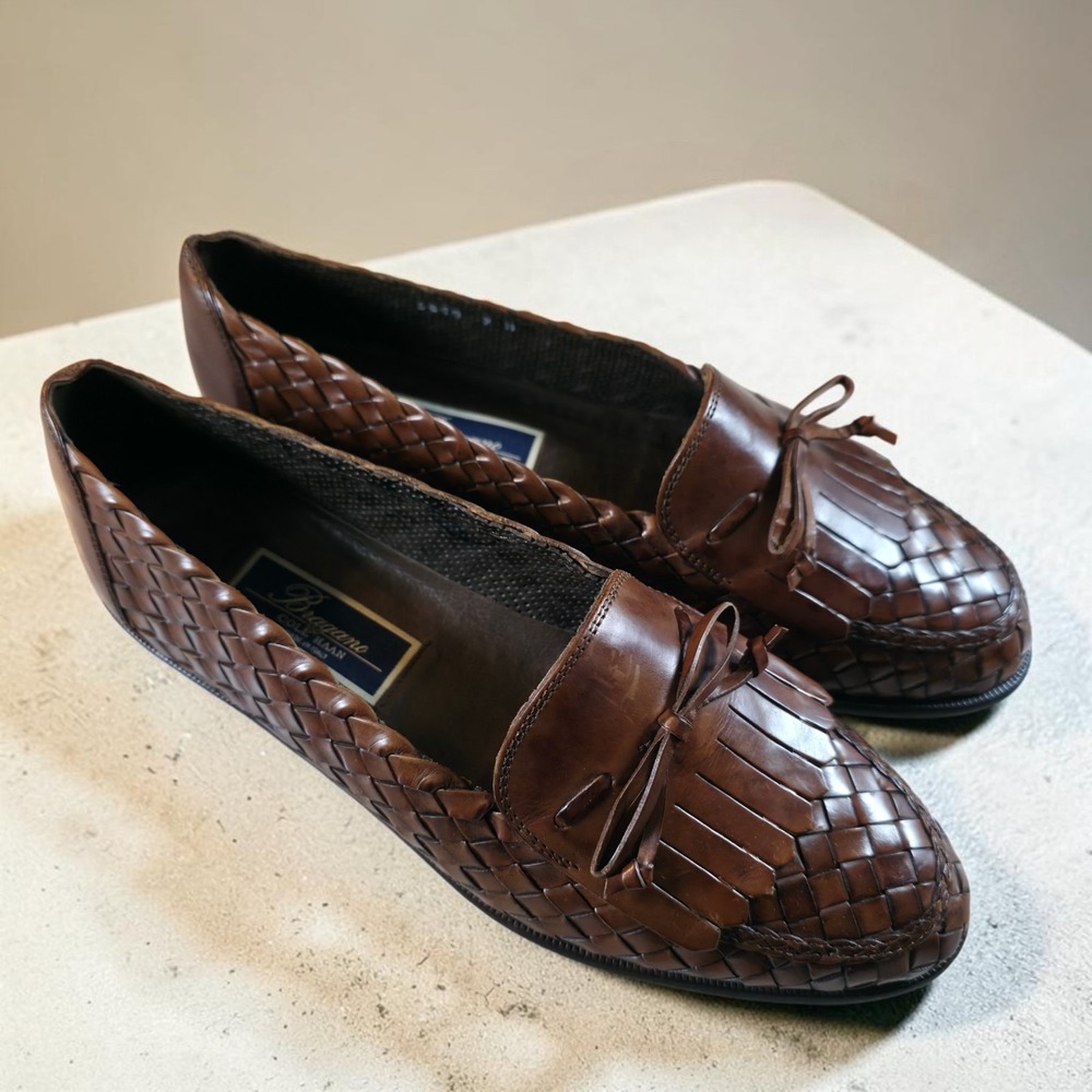 Cole Haan Bragano Shoes Mens 9 M Woven Leather Kiltie Tassel Loafers Italy Made.